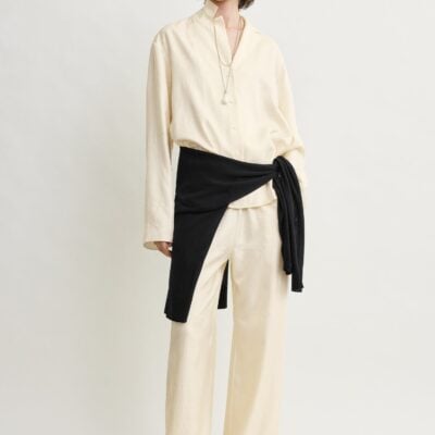 Toteme Monogram silk pj top cream - Image 1