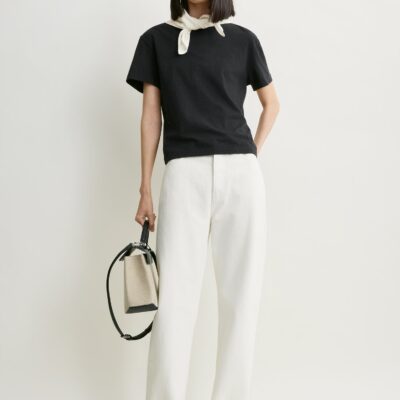Toteme Scarf tee black/ecru — XXS - Image 1