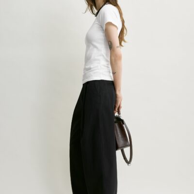 Toteme Wide-ribbed v-neck tee optic white — XXS - Image 1