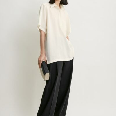 Toteme Fluid polo shirt ecru - Image 1