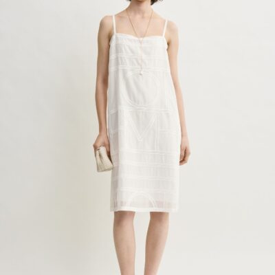 Toteme Monogram cotton voile dress white - Image 1