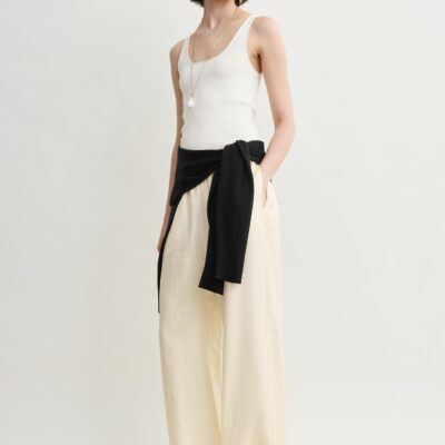 Toteme Monogram silk pj bottoms cream - Image 1