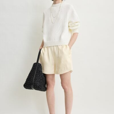 Toteme Monogram silk pj shorts cream - Image 1