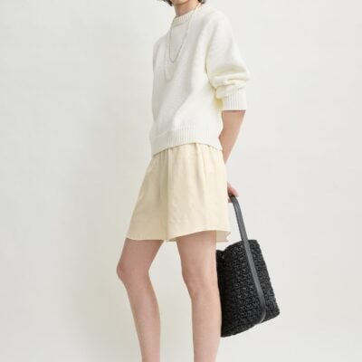 Toteme Monogram silk pj shorts cream - Image 2
