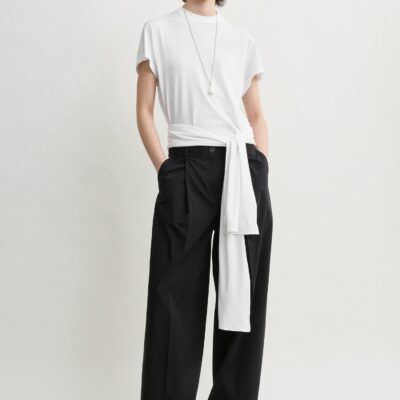 Toteme Single pleat cotton trousers black petite — 30S - Image 1