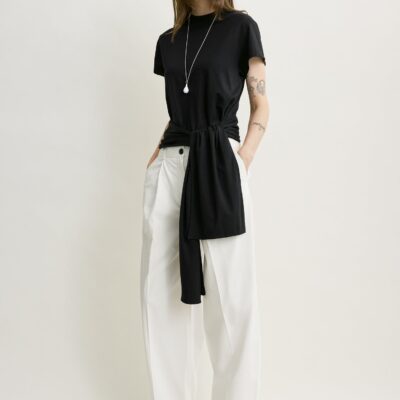 Toteme Single pleat cotton trousers white petite — 30S - Image 1