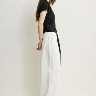 Toteme Single pleat cotton trousers white petite — 30S - Image 2