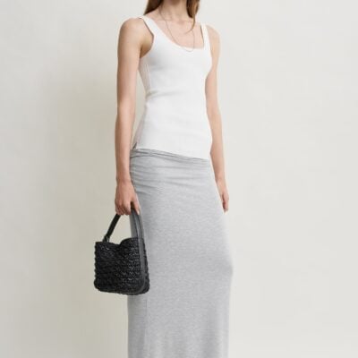 Toteme Draped jersey skirt pale grey mélange — XXS - Image 1