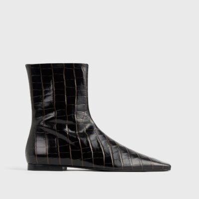 Toteme Zipped croco-embossed chelsea boots dark brown — 35 - Image 1