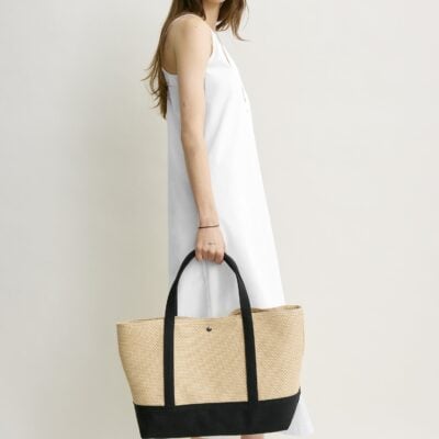 Toteme Woven beach tote black/ecru - Image 2