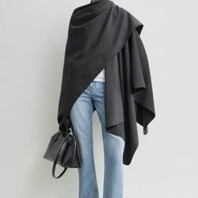 Toteme Winter flannel cape charcoal - Image 1