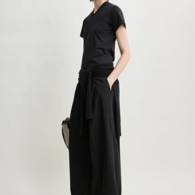 Toteme Wide-ribbed v-neck tee black — XXS - Image 2