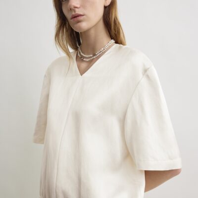 Toteme V-neck satin pullover white — 30 - Image 1