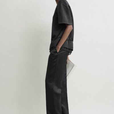 Toteme V-neck satin pullover black — 30 - Image 2
