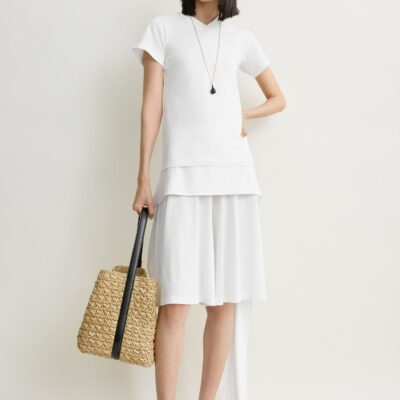 Toteme Tie-waist jersey shorts white — XXS - Image 1