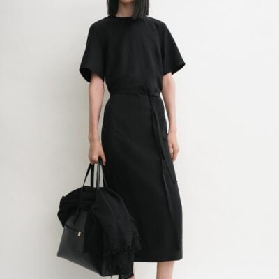 Toteme Tie-waist dress black — 30 - Image 1