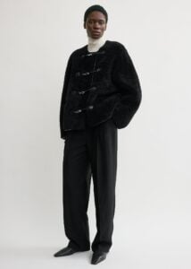 Toteme Teddy shearling clasp jacket black — XXS - Image 1
