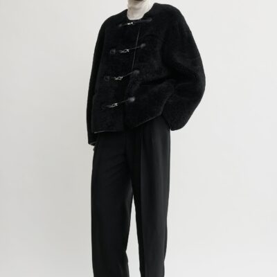 Toteme Teddy shearling clasp jacket black — XXS - Image 1