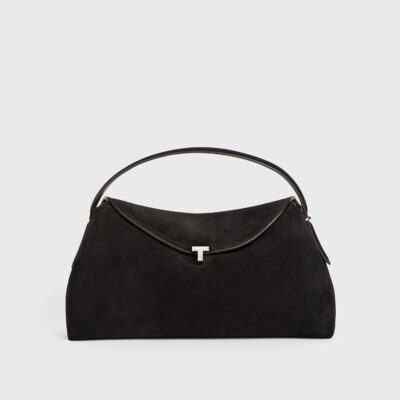 Toteme T-lock suede top handle espresso - Image 1