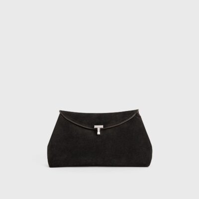 Toteme T-lock suede clutch espresso - Image 1