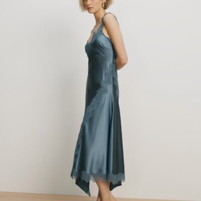 Veronica Beard Vernon Lace Maxi Dress — Blue Steel - Image 2