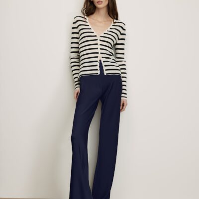 Veronica Beard Braddock Wide-Leg Pant — Navy - Image 1