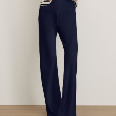 Veronica Beard Braddock Wide-Leg Pant — Navy - Image 2