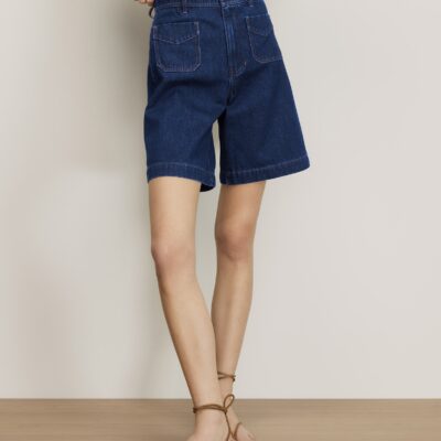 Veronica Beard Carter Denim Short — Indigo Rinse - Image 2