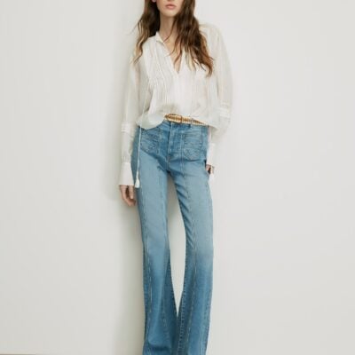 Veronica Beard Sawyer Self-Tie Blouse — White - Image 2