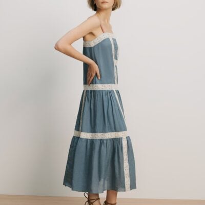 Veronica Beard Mazarine Maxi Dress — Blue Steel - Image 2