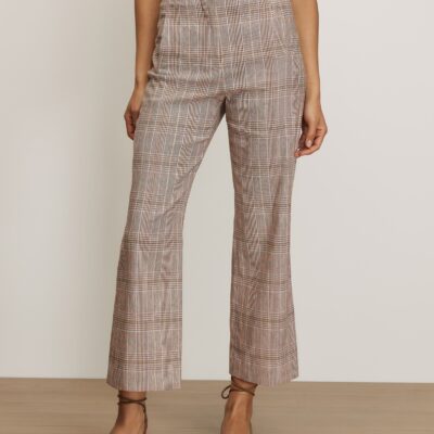 Veronica Beard Dova Plaid Wide-Leg Pant — Raisin Multi - Image 2