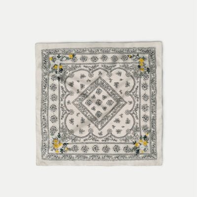 Veronica Beard Embroidered Bandana — Ecru/Navy - Image 1