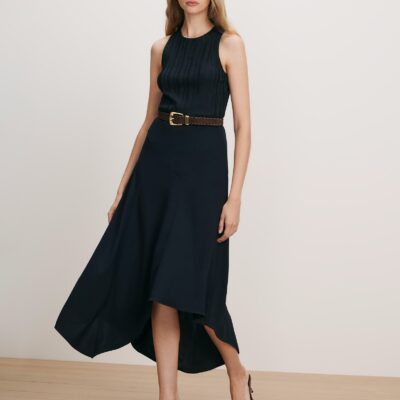 Veronica Beard Thalissa Handkerchief Dress — Navy - Image 1