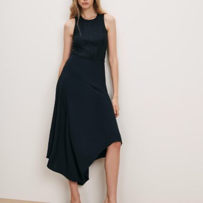 Veronica Beard Thalissa Handkerchief Dress — Navy - Image 2