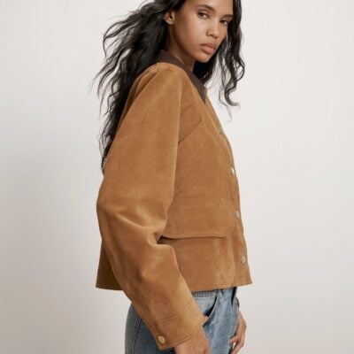 Veronica Beard Walters Suede Jacket — Whisky - Image 2