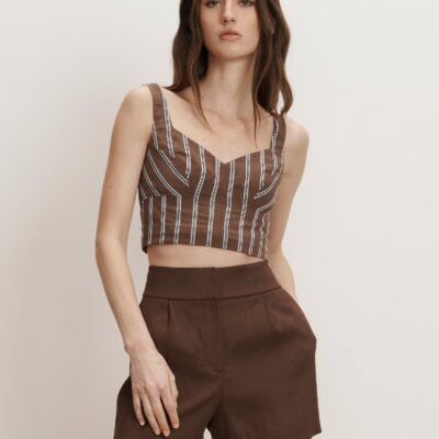 Veronica Beard Vonette Tank Top — Dark Mocha - Image 1