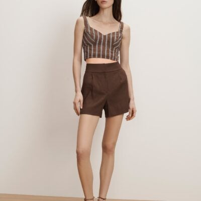 Veronica Beard Vonette Tank Top — Dark Mocha - Image 2