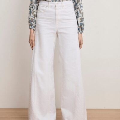 Veronica Beard Vicki Extra-Wide-Leg Jean — White - Image 2