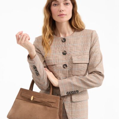 Veronica Beard Veronica Beard Suede Dash Bag — Bark - Image 2