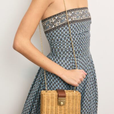 Veronica Beard Veronica Beard Lock Box Clutch — Natural Wicker/Hazelwood - Image 2