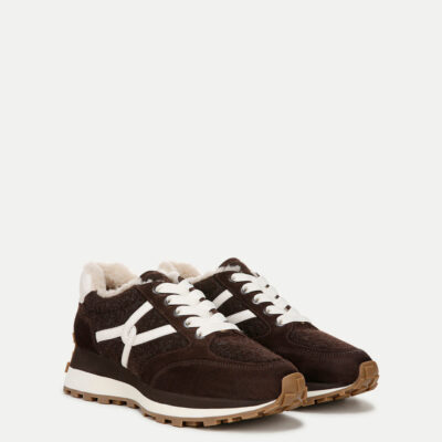 Veronica Beard Valentina Shearling Sneaker — Espresso - Image 2