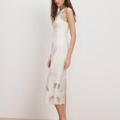 Veronica Beard Upten Eyelet Midi Dress — Dove White - Image 2