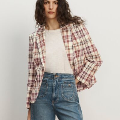 Veronica Beard Tyra Plaid Dickey Jacket — Orchid Haze Multi - Image 1