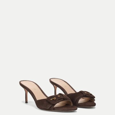 Veronica Beard Tia Buckle Sandal — Espresso - Image 2