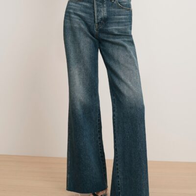Veronica Beard Taylor Crossover-Waistband Wide-Leg Jean — City Lights - Image 2