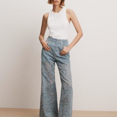 Veronica Beard Taylor Burnout Wide-Leg Jean — Lakeshore - Image 1