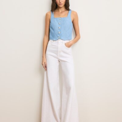Veronica Beard Spensley Denim Vest — Bayside - Image 2