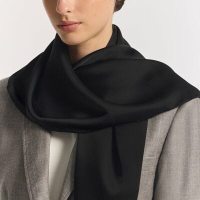 Viktoria & Woods Zara Cupro Scarf — BLACK - Image 1