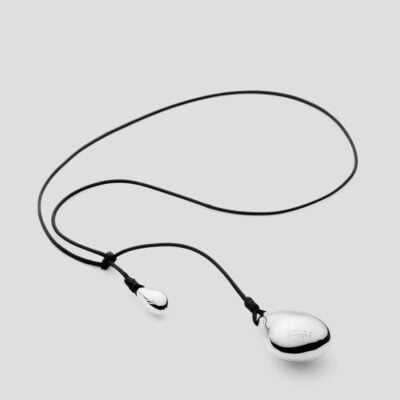 Viktoria & Woods Teardrop Cord Necklace — BLACK/SILVER - Image 1