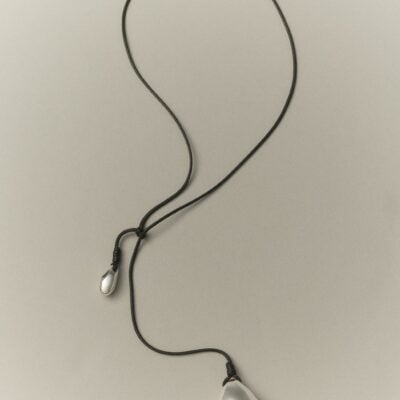 Viktoria & Woods Teardrop Cord Necklace — BLACK/SILVER - Image 2